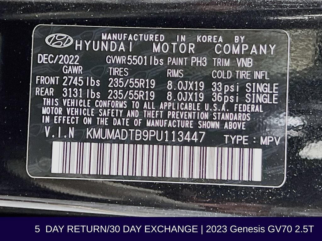 Used 2023 Genesis GV70 2.5T w/ Select Package AWD/4WD image 37