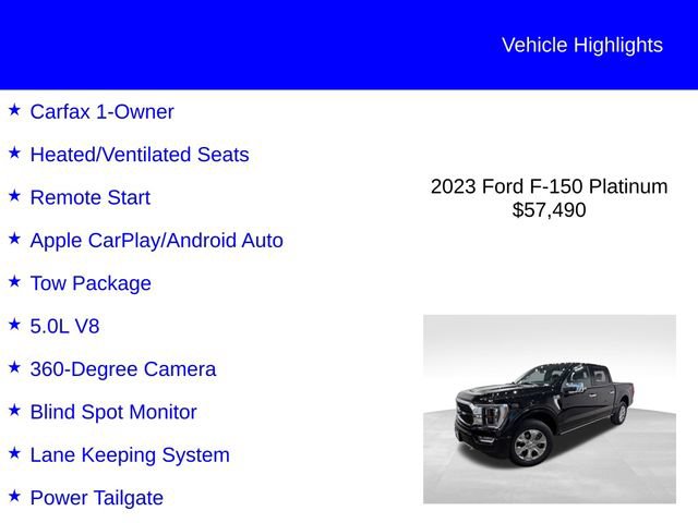 Certified 2023 Ford F150 Platinum w/ Equipment Group 701A High AWD/4WD image 3