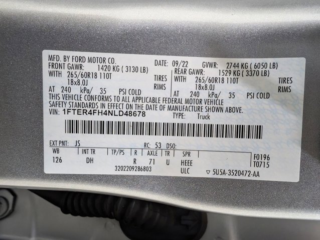 Certified 2022 Ford Ranger Lariat w/ Equipment Group 501A High AWD/4WD image 9