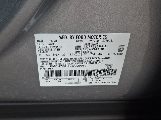 Certified 2020 Ford Explorer 2WD image 27