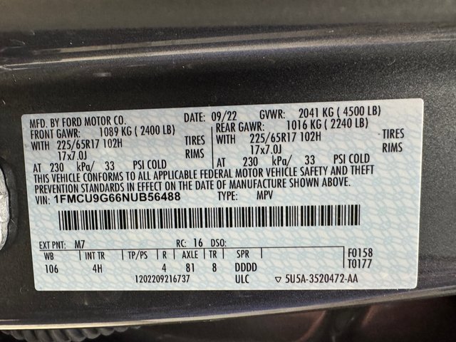 Certified 2022 Ford Escape SE image 30