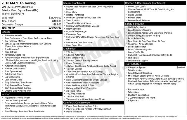 Used 2018 MAZDA MAZDA6 Touring image 36