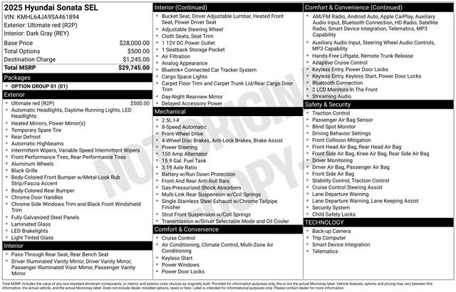 Used 2025 Hyundai Sonata SEL FWD image 38