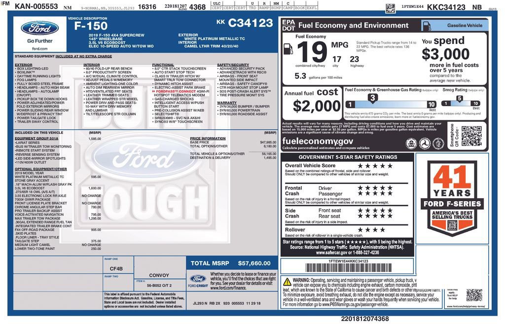 Certified 2019 Ford F150 Lariat w/ Equipment Group 501A Mid image 9