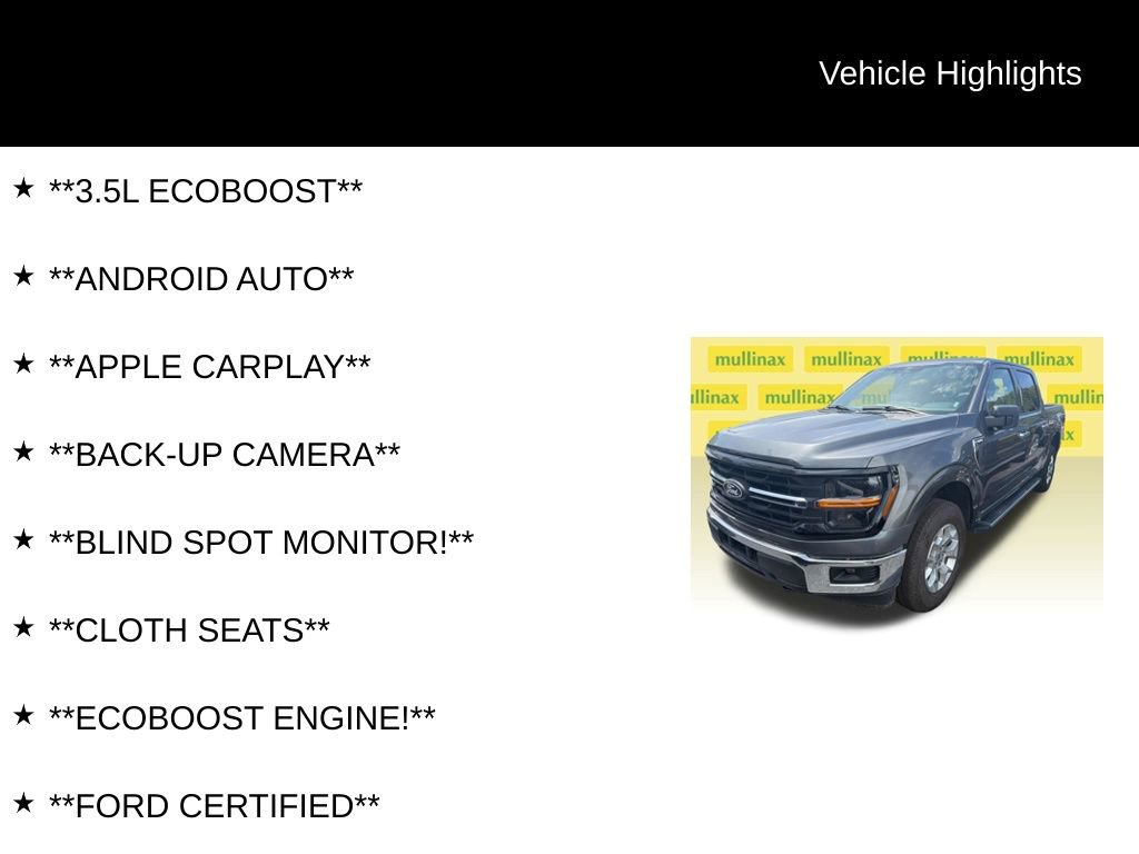 Certified 2025 Ford F150 XLT w/ Equipment Group 301A Standard AWD/4WD image 6