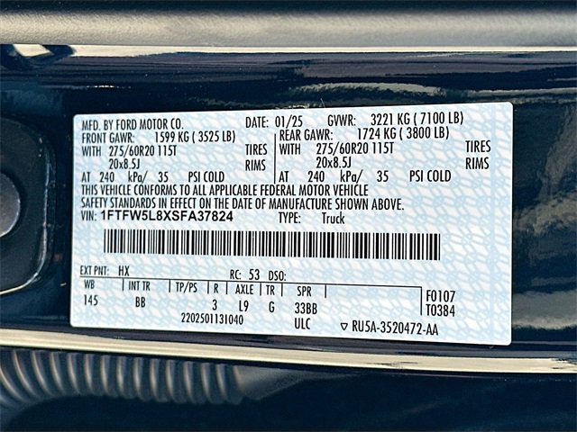 Certified 2025 Ford F150 Lariat w/ Equipment Group 501A Mid image 33