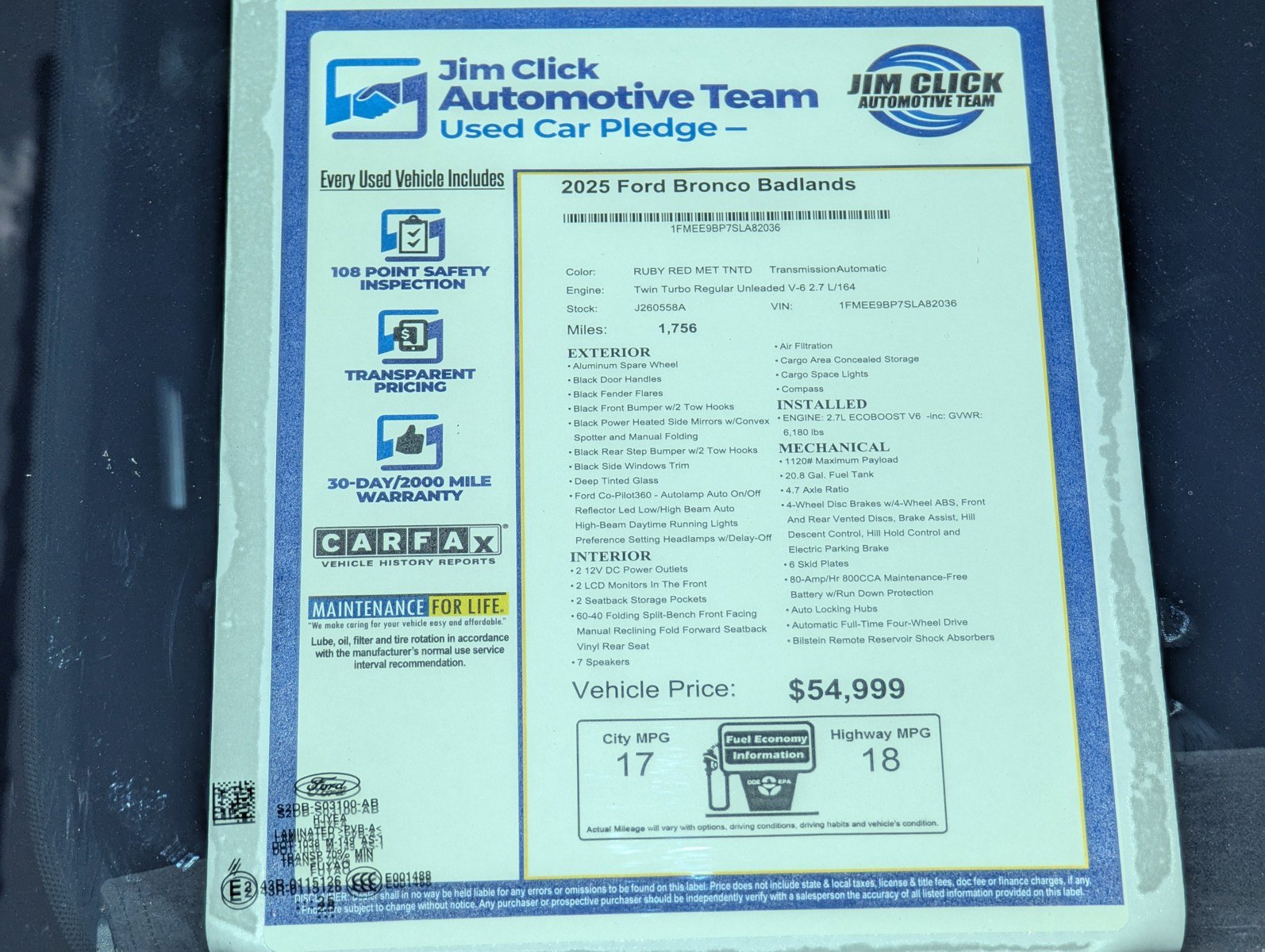 Certified 2025 Ford Bronco Badlands AWD/4WD image 13
