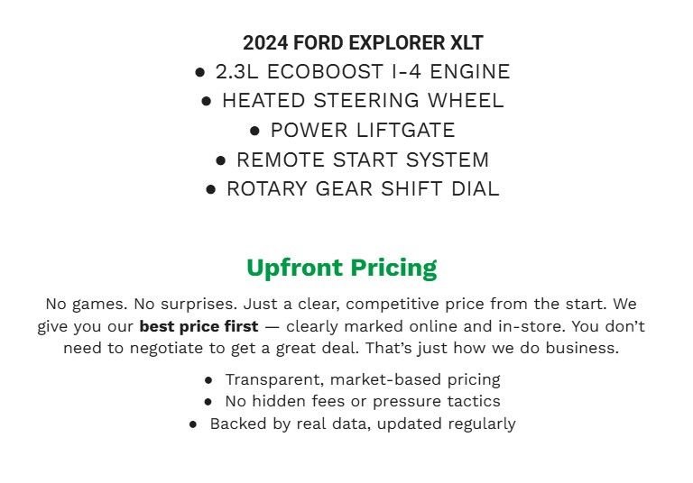 Certified 2024 Ford Explorer XLT w/ Equipment Group 202A AWD/4WD image 1