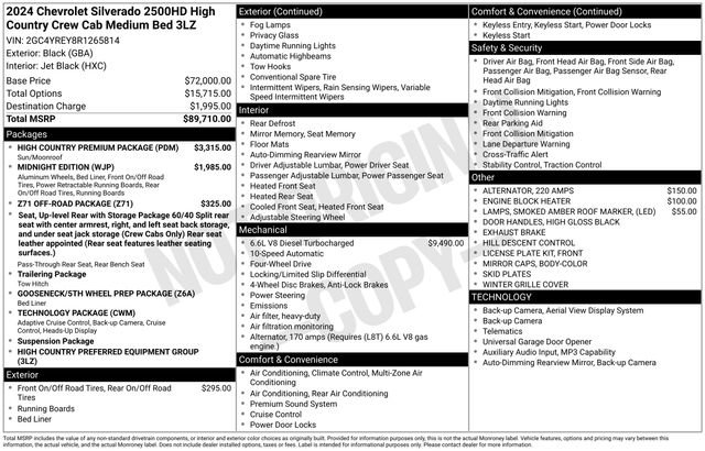 Used 2024 Chevrolet Silverado 2500 High Country w/ High Country Premium Package AWD/4WD image 40