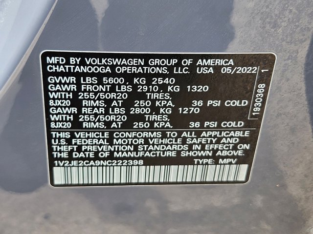 Used 2022 Volkswagen Atlas Cross Sport SE FWD image 32