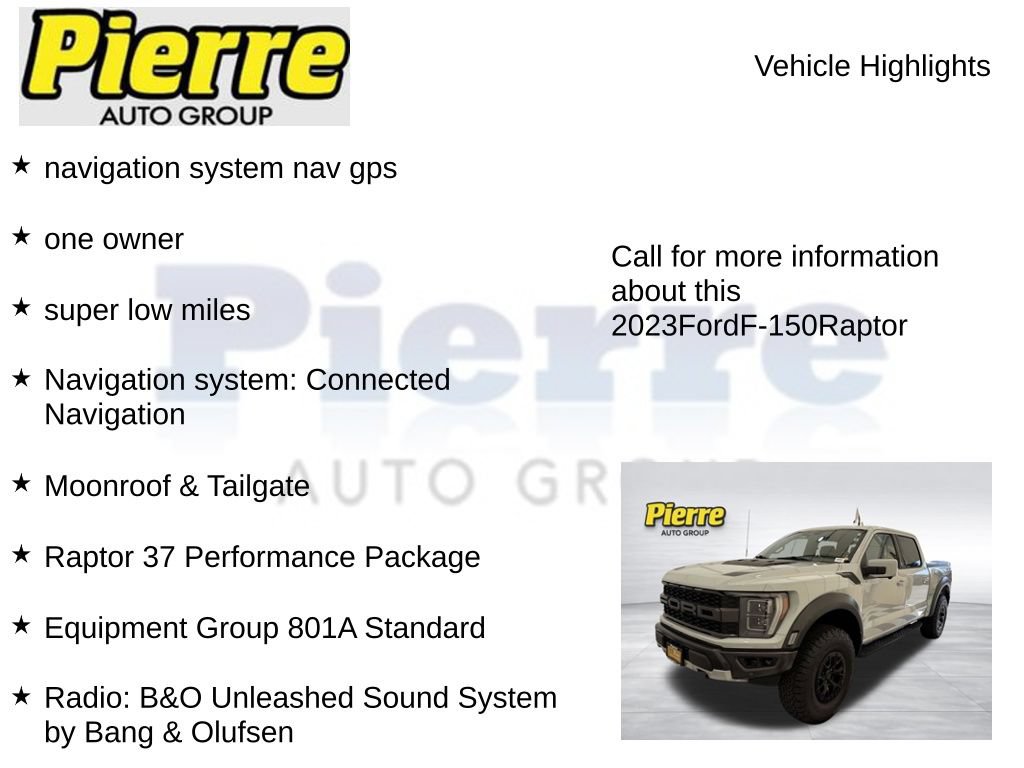Certified 2023 Ford F150 Raptor w/ Raptor 37 Performance Package AWD/4WD image 15