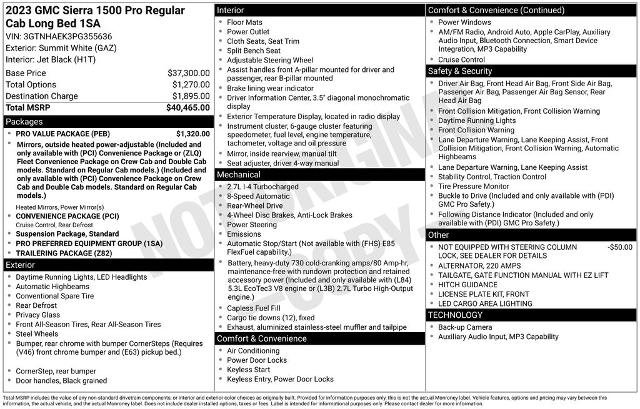 Used 2023 GMC Sierra 1500 Pro w/ Pro Value Package image 14