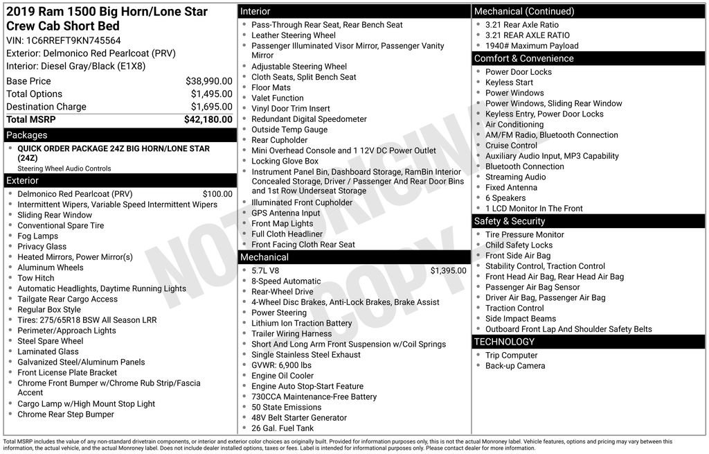 Used 2019 RAM 1500 Big Horn RWD image 7