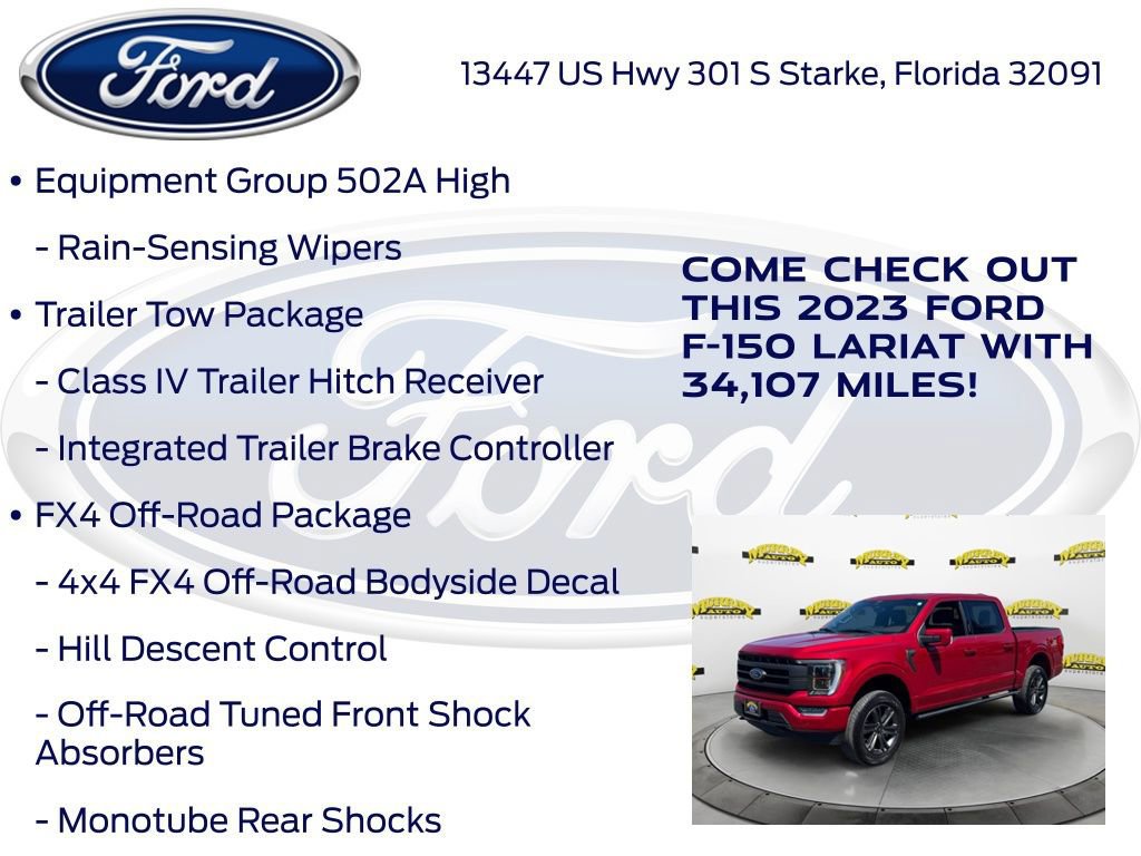 Certified 2023 Ford F150 Lariat w/ Equipment Group 502A High image 27