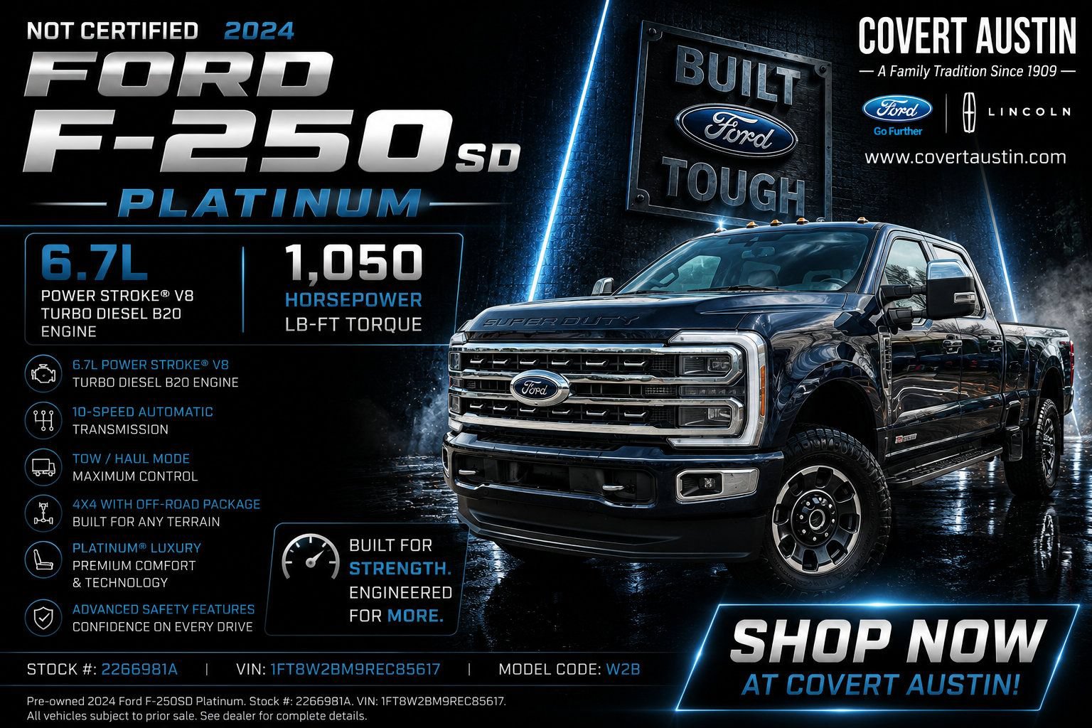Certified 2024 Ford F250 Platinum w/ Tremor Off-Road Package AWD/4WD image 1