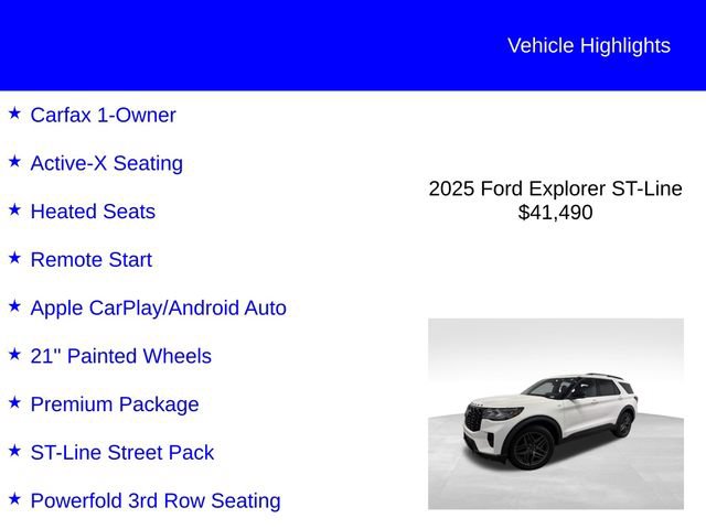 Certified 2025 Ford Explorer ST-Line w/ Premium Package AWD/4WD image 3