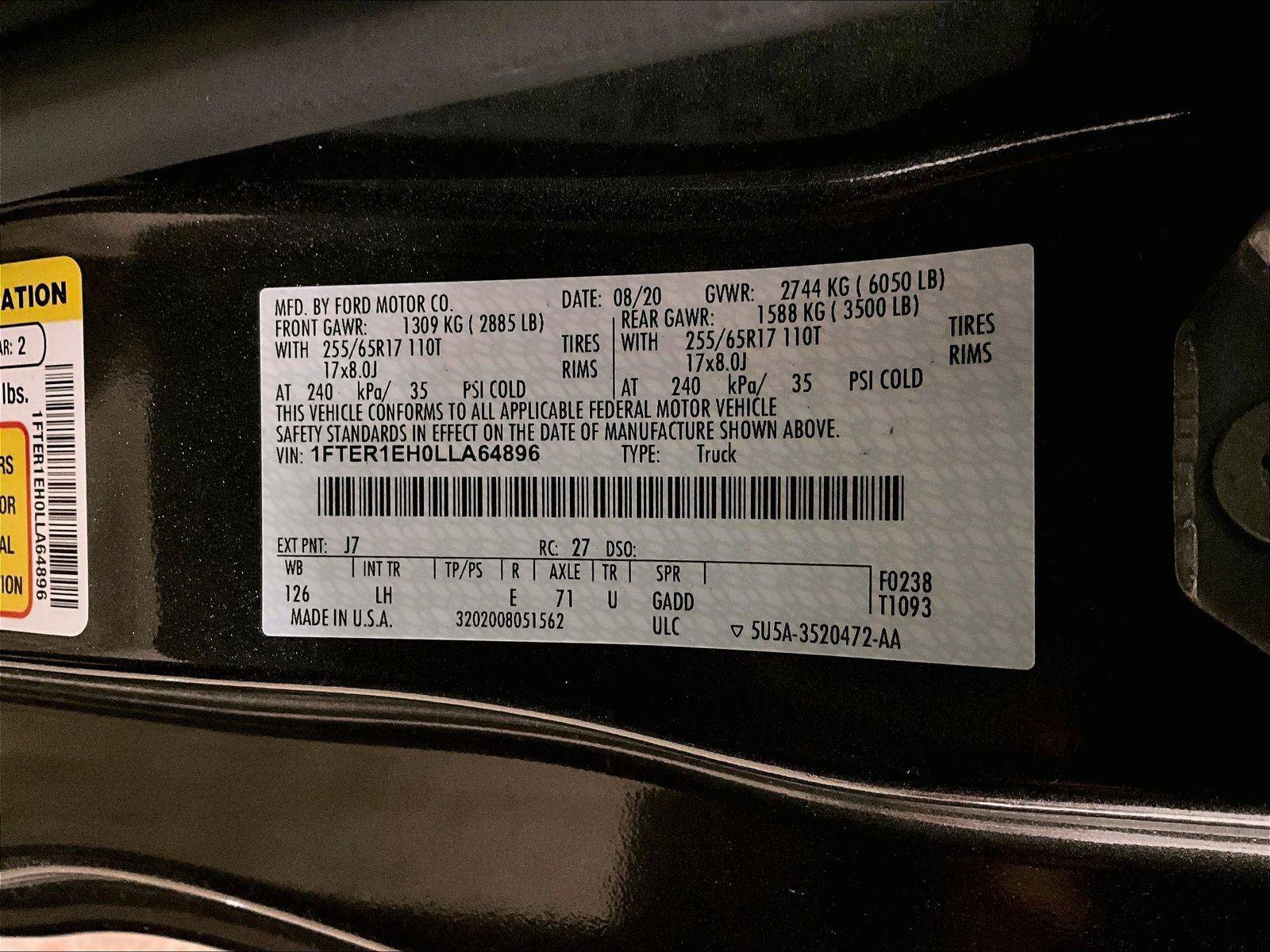 Certified 2020 Ford Ranger XL w/ Equipment Group 101A Mid RWD image 33