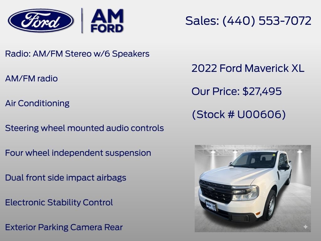 Certified 2022 Ford Maverick XL w/ Equipment Group 100A Standard AWD/4WD image 7