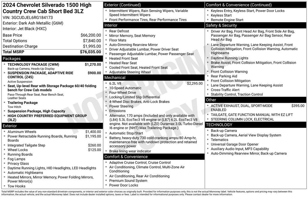 Used 2024 Chevrolet Silverado 1500 High Country w/ Technology Package image 12