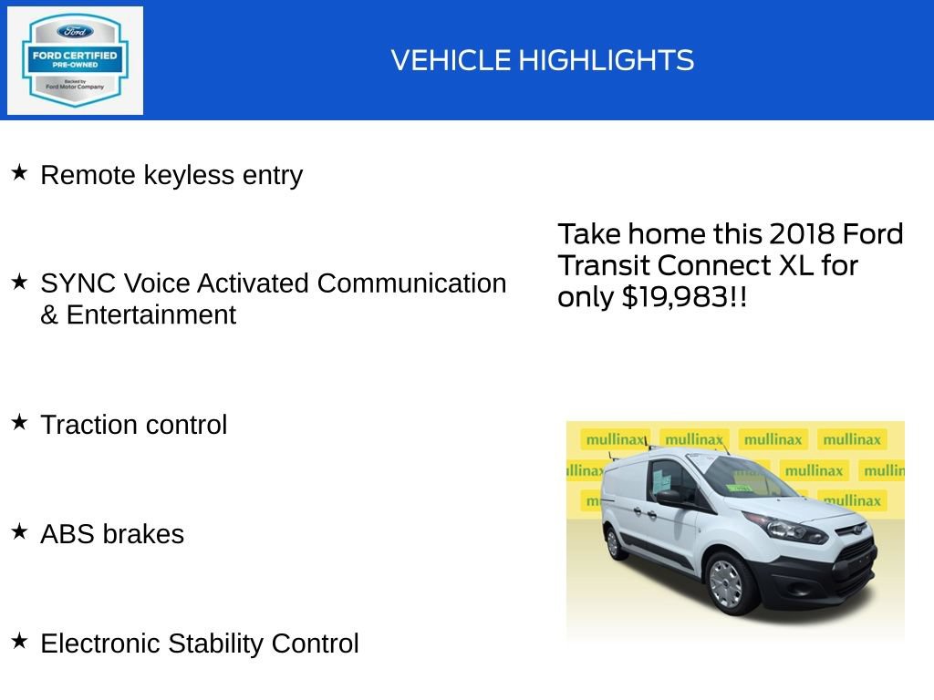 Certified 2018 Ford Transit Connect XL FWD image 18