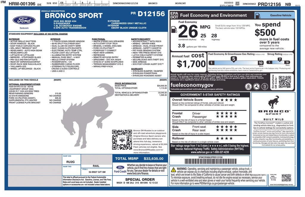 Certified 2023 Ford Bronco Sport Big Bend AWD/4WD image 6