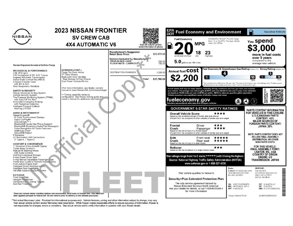 Used 2023 Nissan Frontier SV AWD/4WD image 37