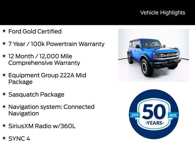 Certified 2023 Ford Bronco Big Bend w/ Sasquatch Package image 10