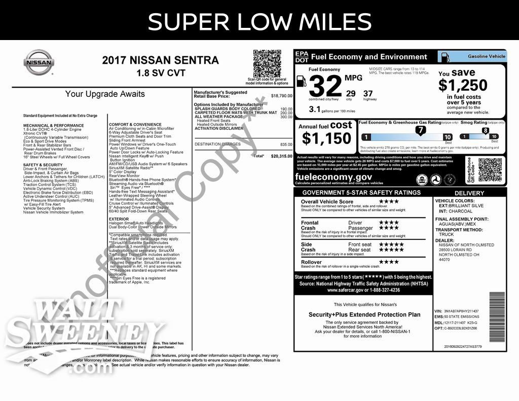 Used 2017 Nissan Sentra SV w/ All Weather Package image 5