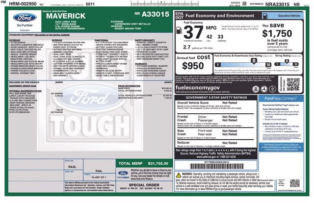Certified 2022 Ford Maverick Lariat w/ Lariat Luxury Package FWD image 35