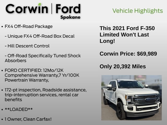 Certified 2021 Ford F350 Limited AWD/4WD image 7