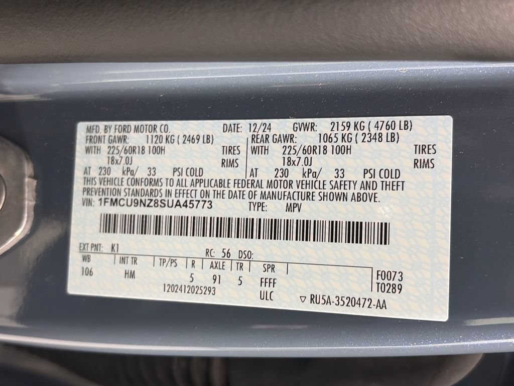 Certified 2025 Ford Escape ST-Line Select w/ Tech Pack #1 AWD/4WD image 9