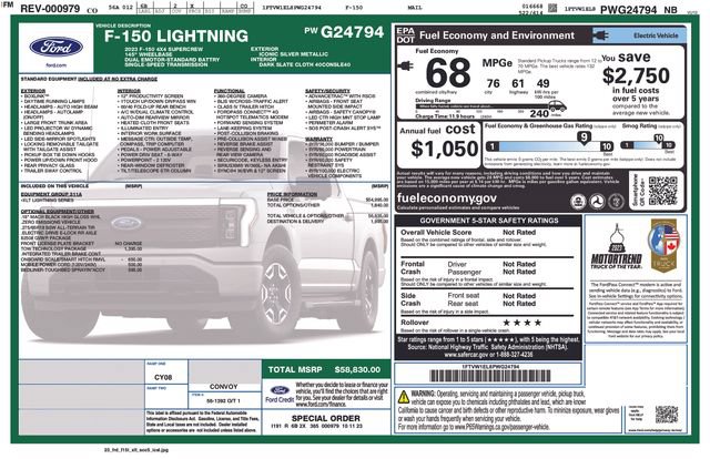 Certified 2023 Ford F150 Lightning XLT w/ Tow Technology Package AWD/4WD image 6