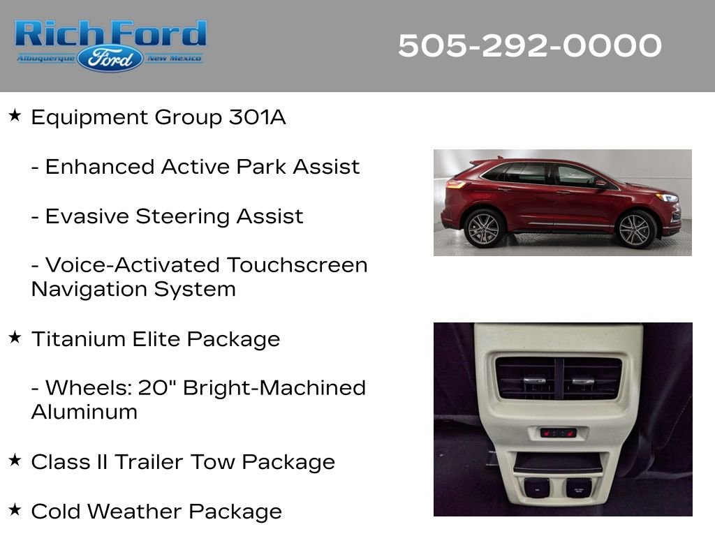 Certified 2019 Ford Edge Titanium w/ Equipment Group 301A AWD/4WD image 22