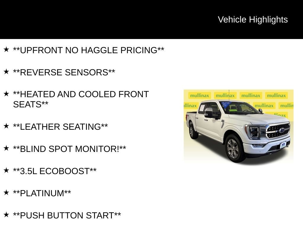 Certified 2022 Ford F150 Platinum w/ Equipment Group 701A High image 8