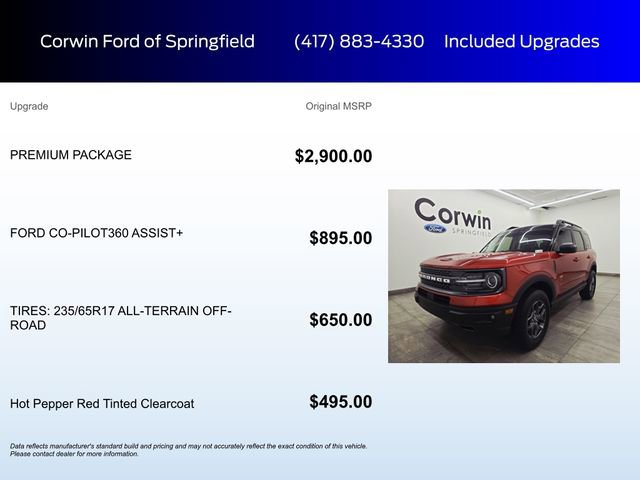 Certified 2023 Ford Bronco Sport Badlands w/ Premium Package AWD/4WD image 6