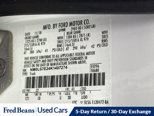 Certified 2019 Ford Transit Connect XL FWD image 29