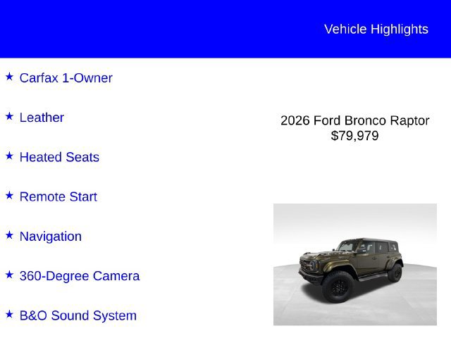 Certified 2026 Ford Bronco Raptor AWD/4WD image 3