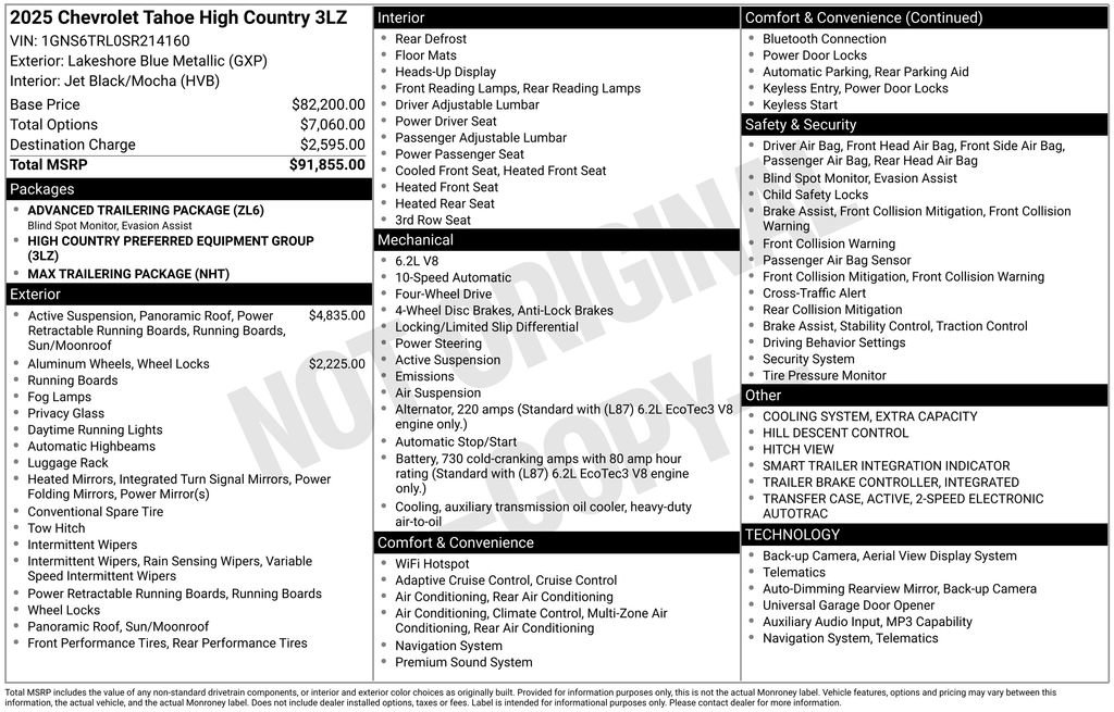 Used 2025 Chevrolet Tahoe High Country AWD/4WD image 5
