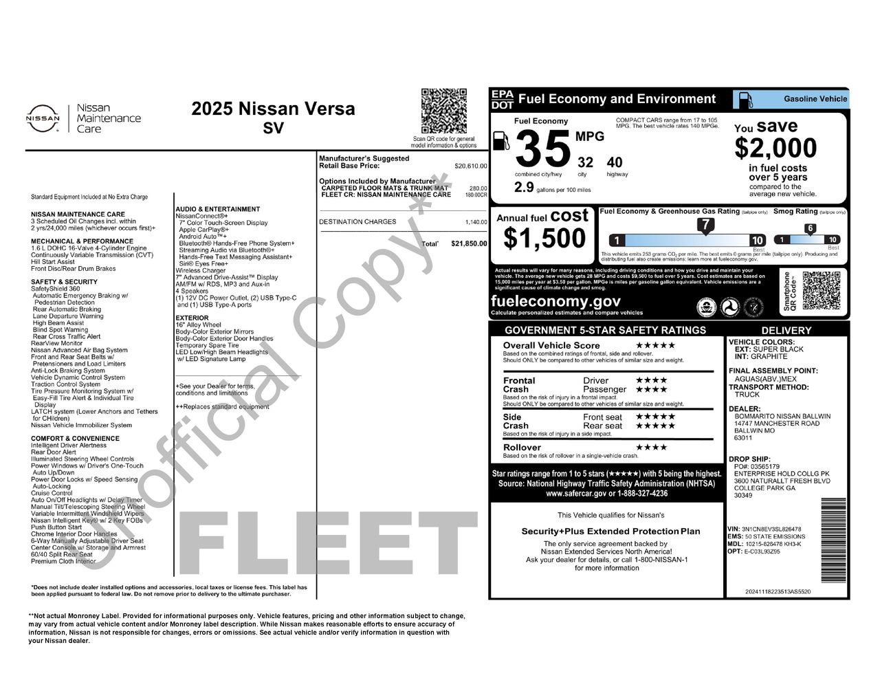 Used 2025 Nissan Versa SV FWD image 51