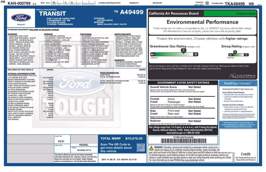 Certified 2026 Ford Transit 250 148 High Roof w/ Electrician Trade Package image 45