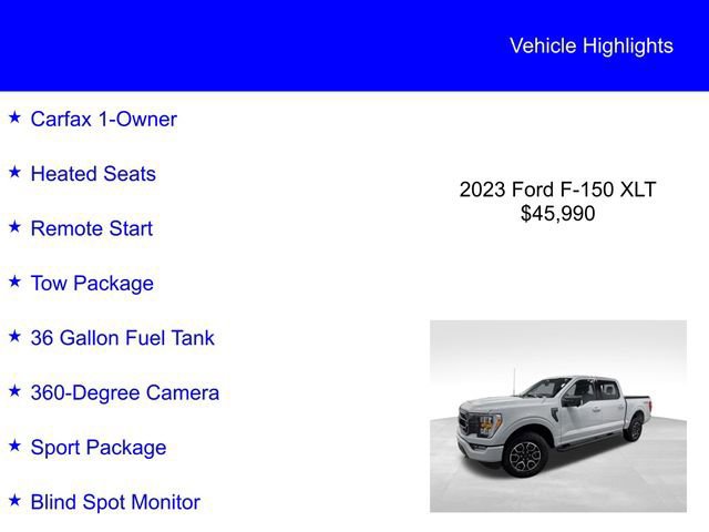 Certified 2023 Ford F150 XLT w/ Equipment Group 302A High image 2