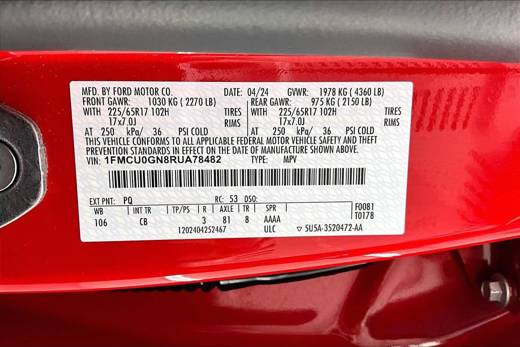 Certified 2024 Ford Escape Active w/ Cold Weather Package FWD image 34
