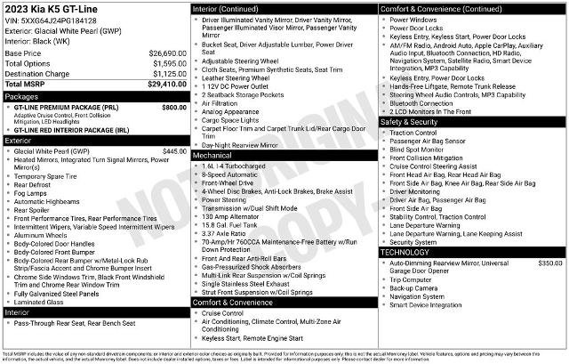 Used 2023 Kia K5 GT-Line w/ GT-Line Premium Package FWD image 5