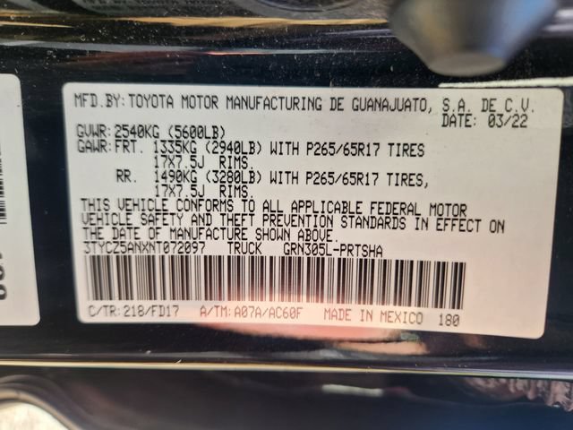 Used 2022 Toyota Tacoma TRD Sport w/ Technology Package AWD/4WD image 27