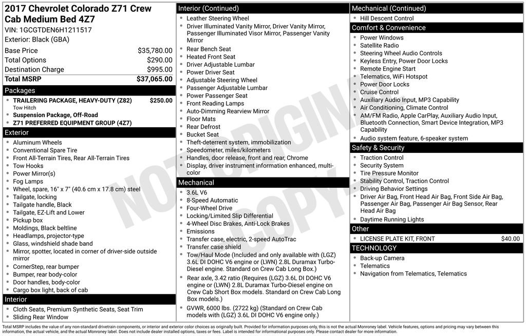 Used 2017 Chevrolet Colorado Z71 AWD/4WD image 7