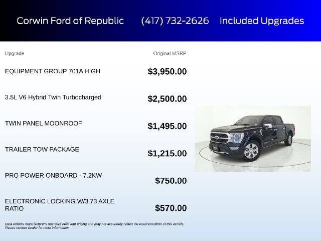 Certified 2023 Ford F150 Platinum w/ Equipment Group 701A High AWD/4WD image 6