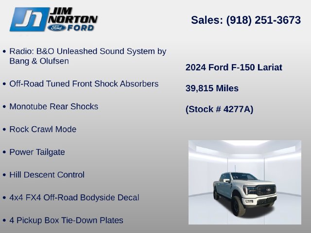 Certified 2024 Ford F150 Lariat w/ Equipment Group 502A High AWD/4WD image 16