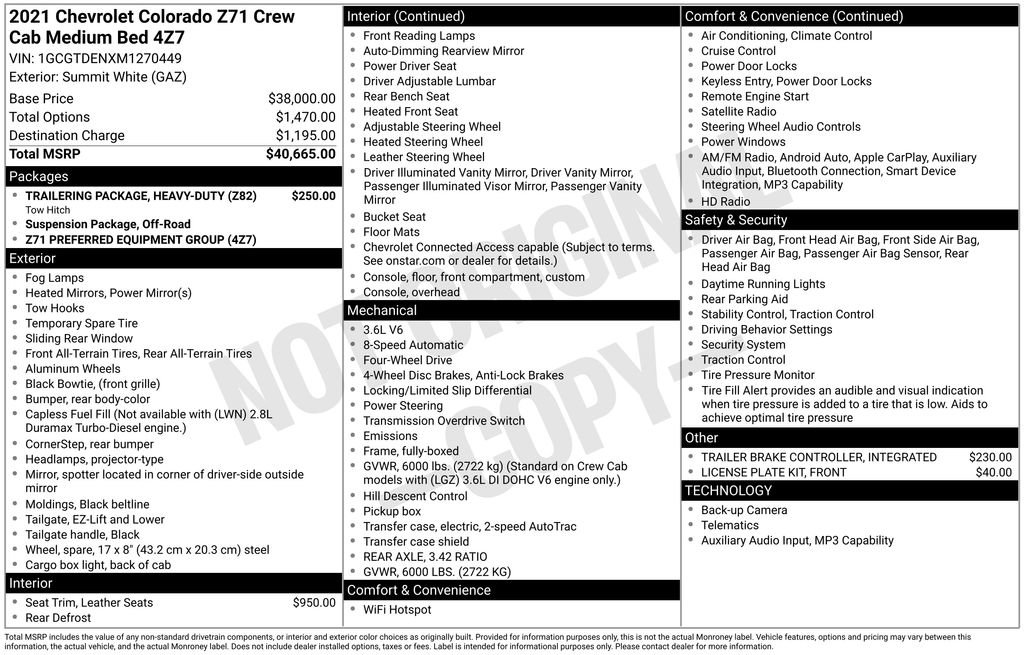 Used 2021 Chevrolet Colorado Z71 AWD/4WD image 21