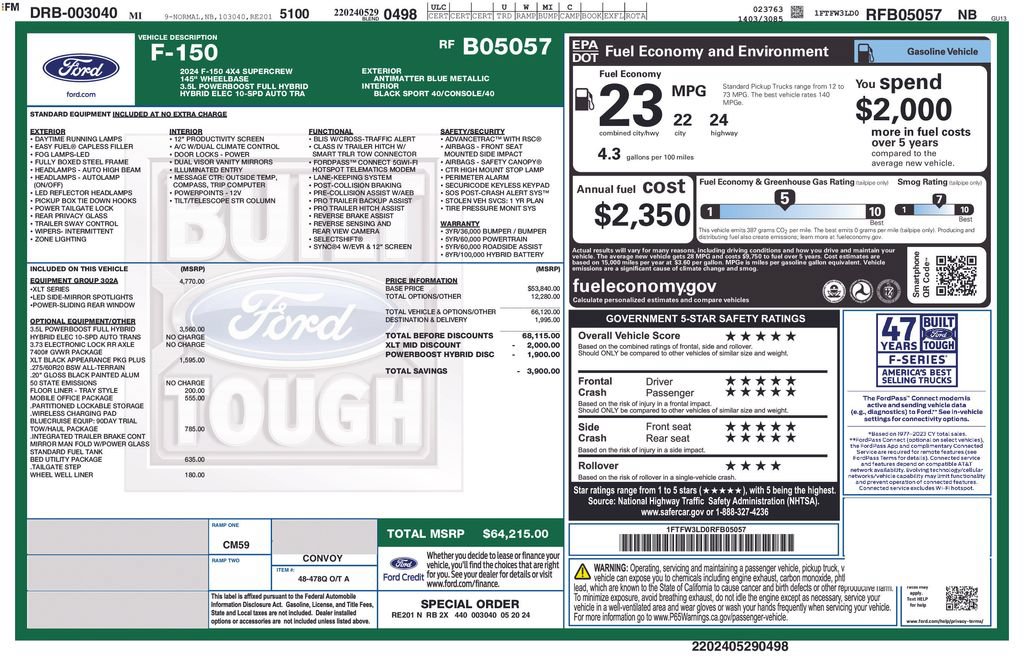 Certified 2024 Ford F150 XLT w/ Equipment Group 302A MID AWD/4WD image 50