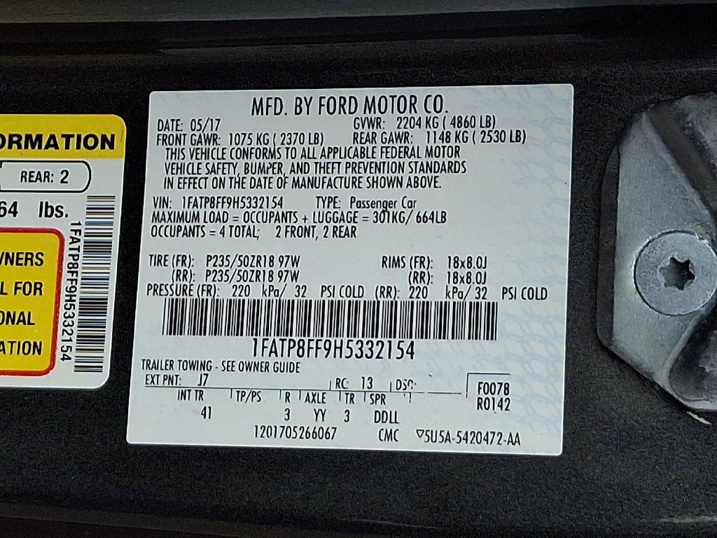 Certified 2017 Ford Mustang GT Premium w/ Equipment Group 401A RWD image 28